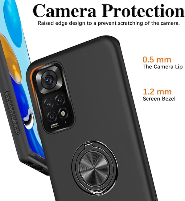 SORT SOLIDT ETUI TIL XIAOMI REDMI NOTE 11/11S + HÆRDET GLAS