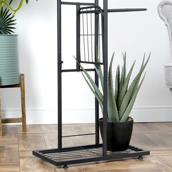 Blomsterstativ metal sort 4-niveauer 80 cm