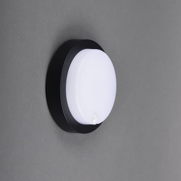 12W LED facadelampe med bevægelsessensor | sort | neutral farve