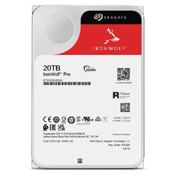 Seagate HDD IW PRO 20TB, 7200 RPM, NAS-hårddisk