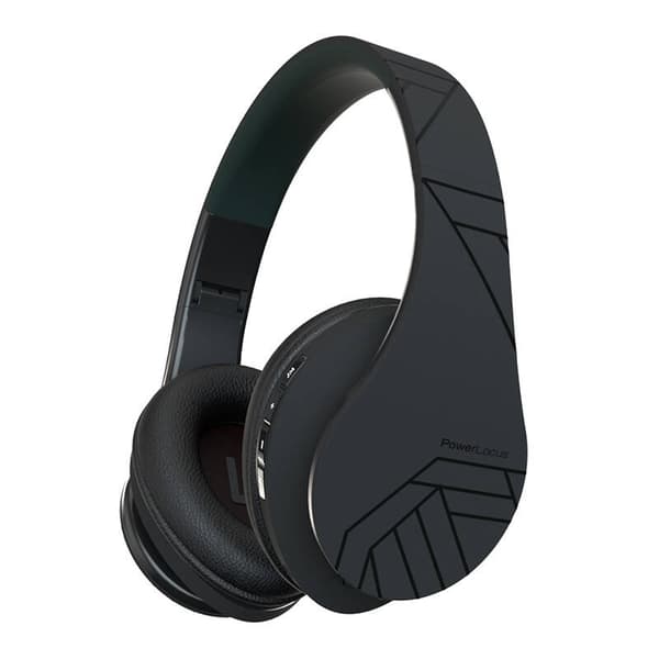 PowerLocus trådløse hovedtelefoner sorte BLUETOOTH / microSD / FM-radio