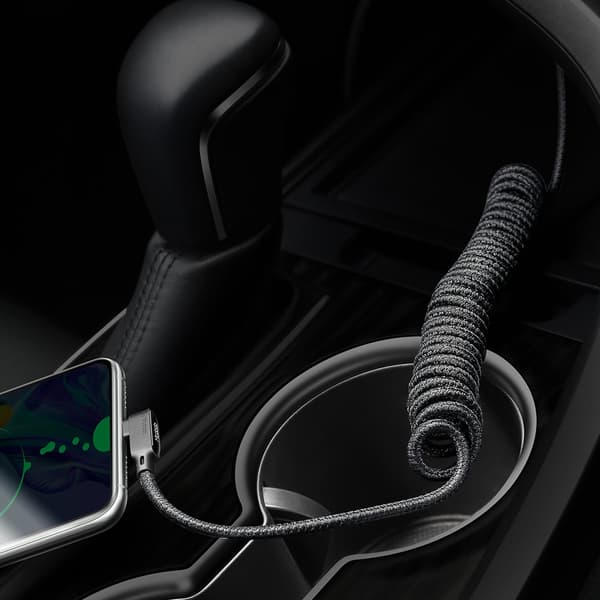MCDODO VINKLAD USB-C-KABEL FJÄDERSPOLE SNABBLADDNING TYP C LED