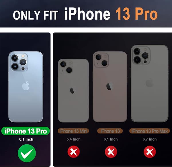 ETUI TIL APPLE IPHONE 13 PRO 5G PINK BLÅ + GLAS