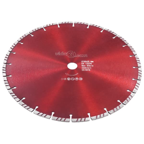 vidaXL Turbo diamantklinge, stål, 350 mm