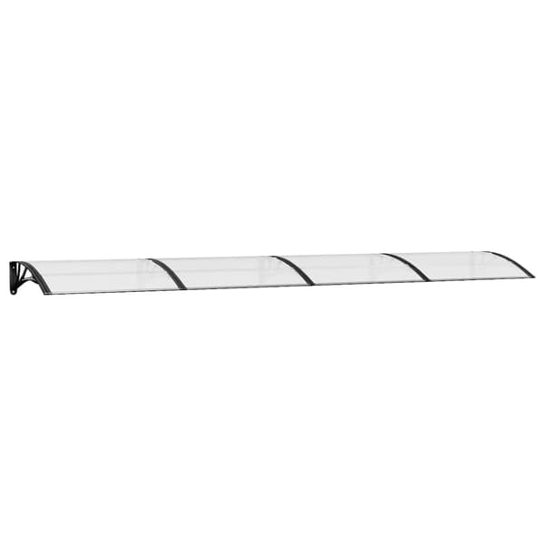 vidaXL dørmarkise sort og transparent 400x75 cm polycarbonat