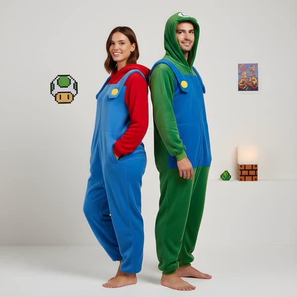 Kigurumi-pyjamaskostume Super Mario M: 155 - 165 cm