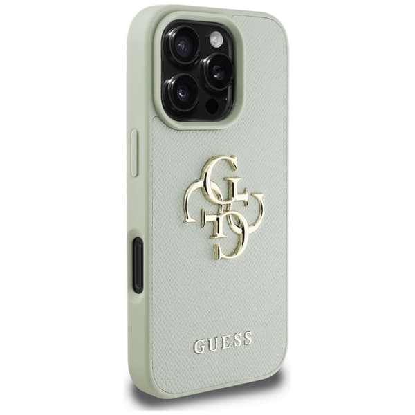 Guess Grained Big 4G Logo Small Classic Logo - Etui til iPhone 16 Pro (grøn)