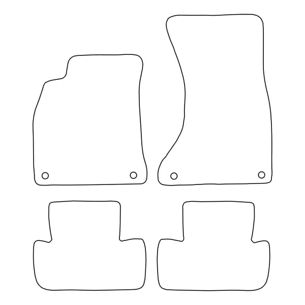 [BLM]AU013 Sort - Velourmåttesæt til Audi A4 IV B8 (2007-2015) - sort kant