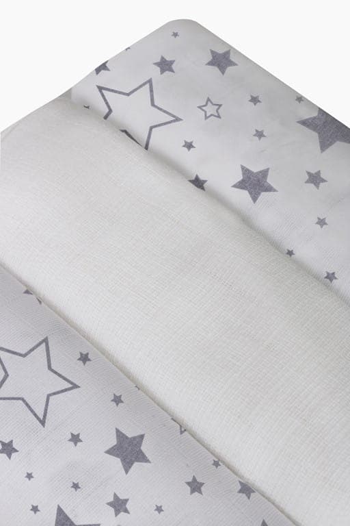 BabyBoom muslinblöja 3-pack 70x80 stjerner