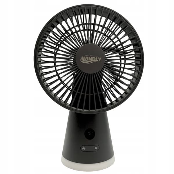 Bordventilator Stående kontorventilator med lampe Kraftig USB-C 3600 mAh