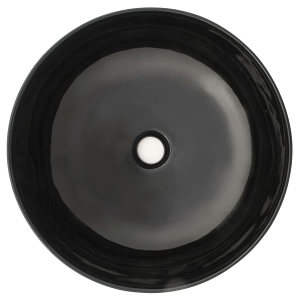 vidaXL keramisk håndvask, rund, 41,5 x 13,5 cm, sort