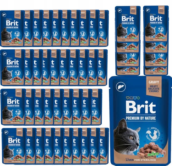 Brit kattpåsar LEVER FÖR Steriliserad 48x100g