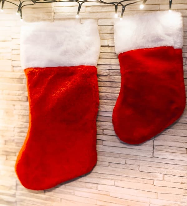 Julklappsstrumpa plysch jultomten