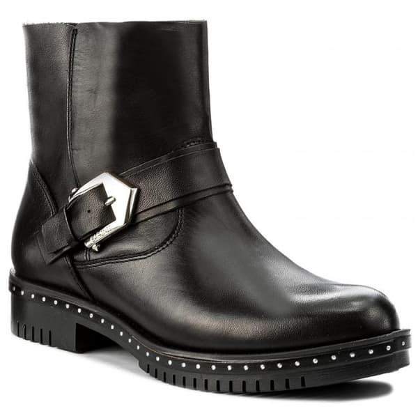 Carinii sorte slip-on flade ankelstøvler i læder 37 W_A