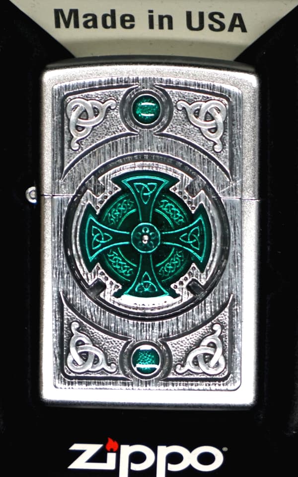 ZIPPO tändarset CELTIC GREEN CROSS present nr 2