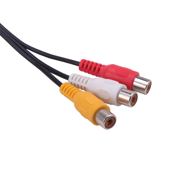 3,5 mm 4-pol jack til 3 x RCA audio video stereo splitter