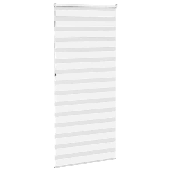 vidaXL Zebrarullgardin, vit, tygbredd 110,9 cm, polyester