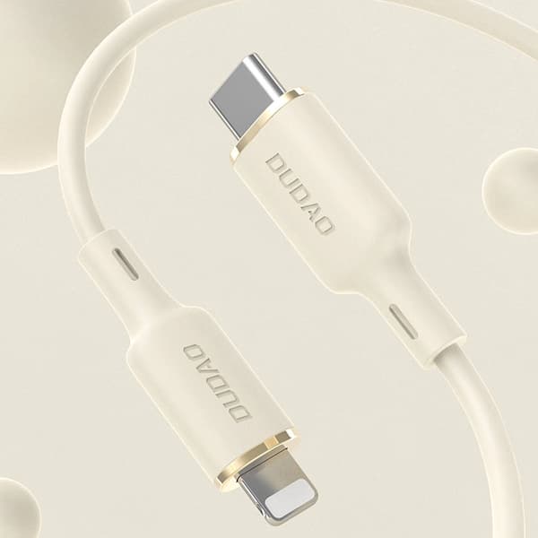 Dudao L7SF 2-i-1 USB-C - USB-C / Lightning 100W Kabel 1,2m - Beige