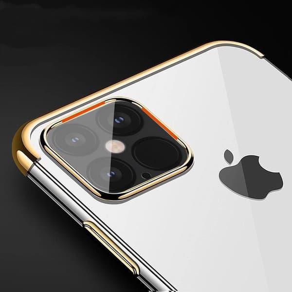 Clear Color gelfodral med metallram till iPhone 13 mini blått