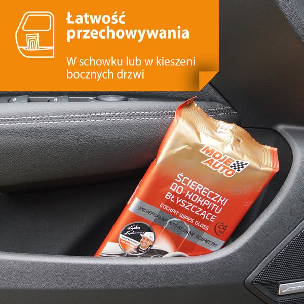 MOJE AUTO - Glansende instrumentbrætklud vanilje - 24 stk.