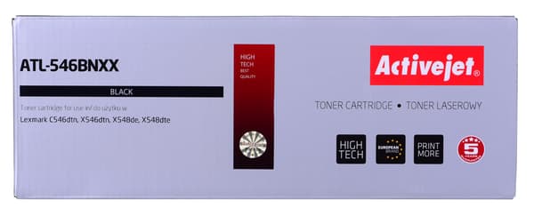 Activejet-toner til Lexmark C546U1KG sort, 8000 sider