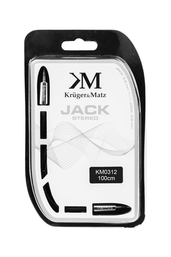 Jackkabel Kruger&Matz 1 m - hög kvalitet, ren koppar
