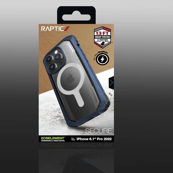Raptic X-Doria Secure Case iPhone 14 Pro med MagSafe-skyddsskal blå