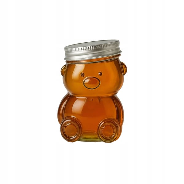 SÆT 24x TEDDY BEAR glaskrukke 80ml med låg til honning, marmelade, krydderier