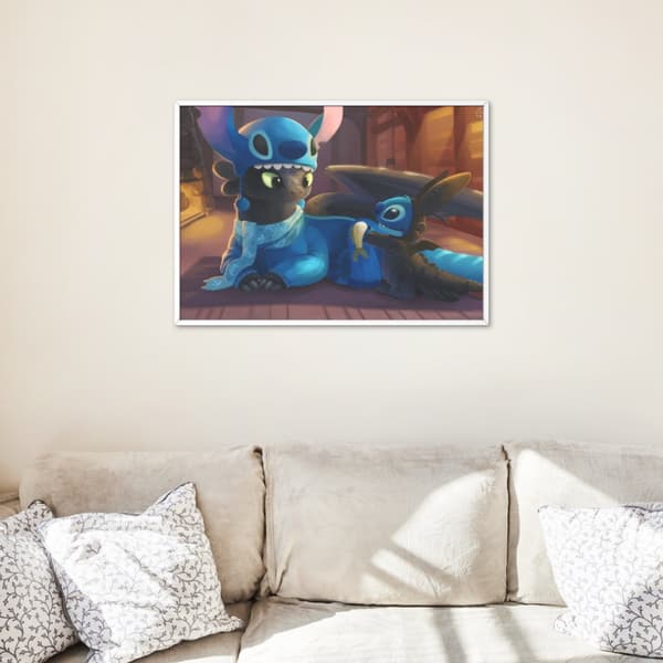 MALING EFTER TAL Billeder til maling Stitch og Toothless 50x40 cm