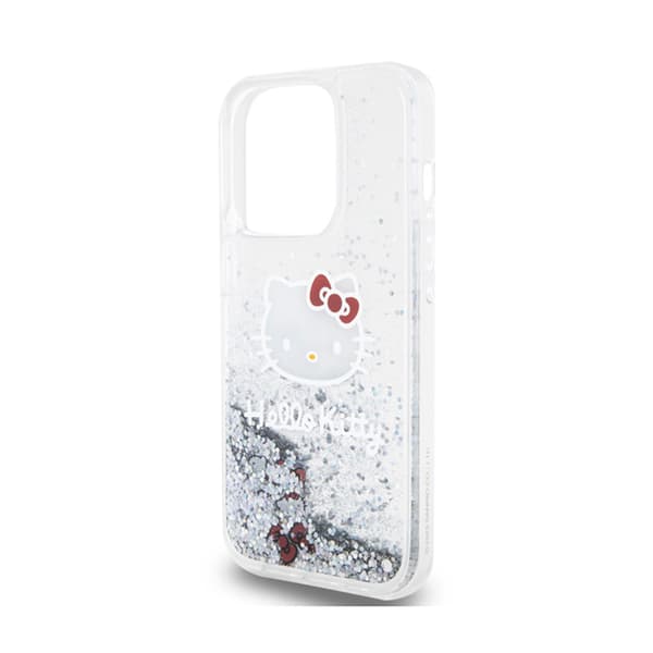 Hello Kitty Liquid Glitter Charms Kitty Head - iPhone 14 Pro Max cover (sølv)