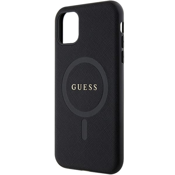 Guess GUHMN61PSAHMCK iPhone 11 / Xr 6.1 sort/sort hårdt cover Saffiano MagSafe