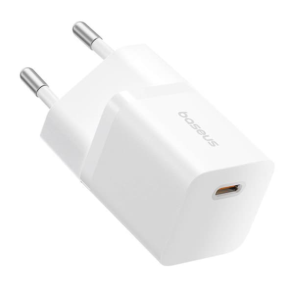 Baseus GaN5 mini 1C laddare, 25W (vit)