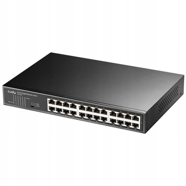 CUDY GS1024 Netværksswitch, 24 Gigabit Ethernet-porte, Sort