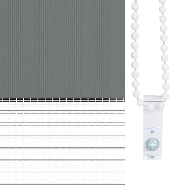 vidaXL Zebrarullgardin, mörkgrå, tygbredd 80,9 cm, polyester