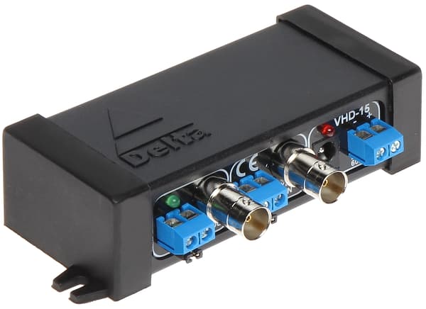 Repeater VHD-15 AHD, HD-CVI, HD-TVI delta-signalforstærker