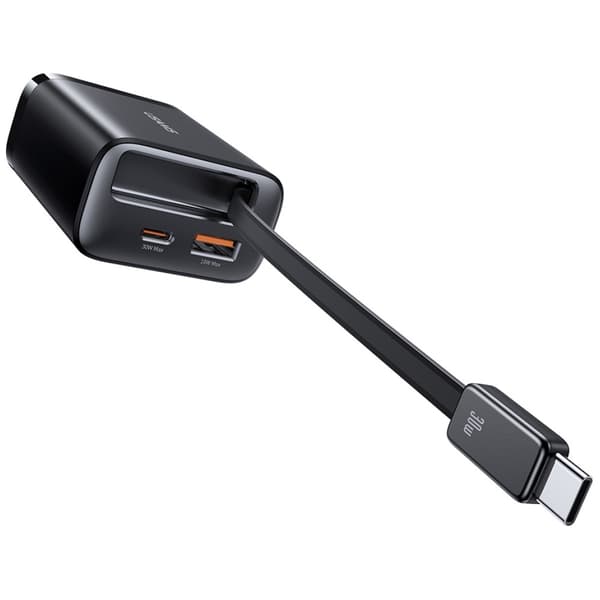 USAMS Xiang Series CC296 30W Vægoplader 1xUSB-C 1xUSB-A + USB-C Kabel Sort