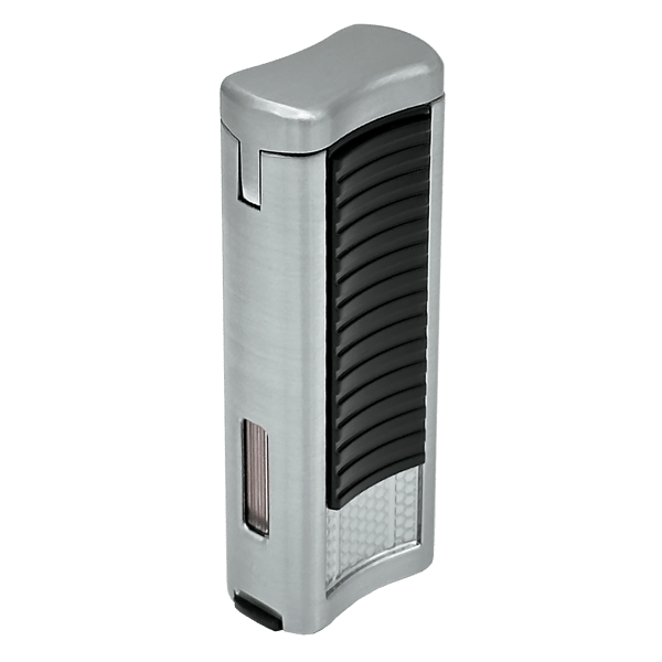 RONSON PASSAT SILVER BLACK 2 JET lighter med cigarpunch, jet