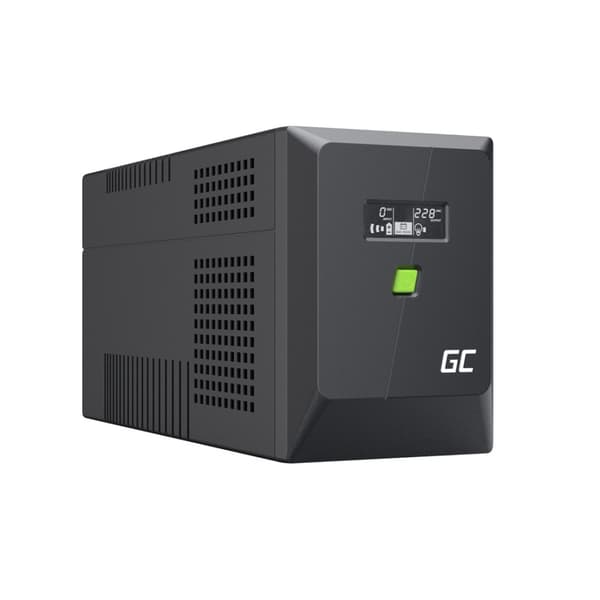 Green Cell POWERPROOF 900W/1500VA UPS sort, 4 stikkontakter