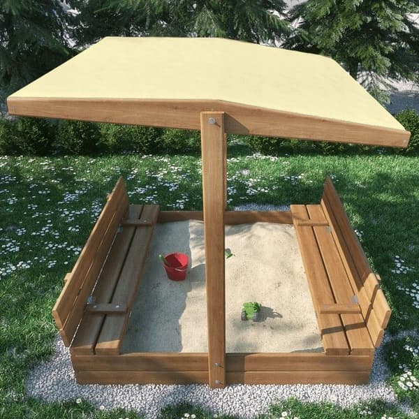 Sol skydd för trä sandlåda 120cm barn