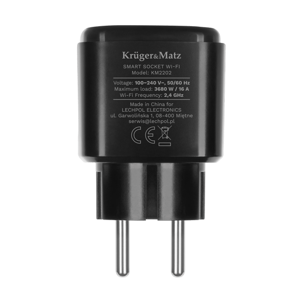 Kruger&Matz Connect P4 Tuya Smart WiFi-stikkontakt TIMER