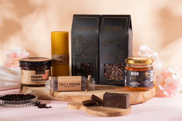 Presentkorg Te Kaffe Honung Plommonmarmelad Ljus Gåva Premium Låda