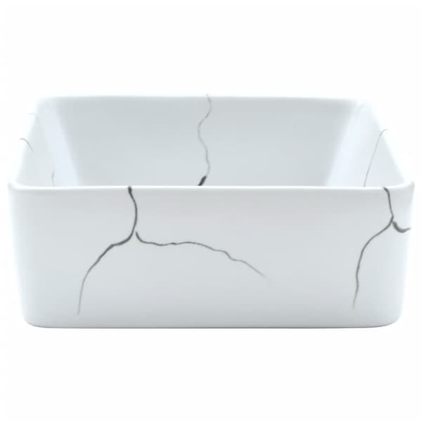 vidaXL bordvask, hvid, rektangulær, 46x35,5x13 cm, keramik
