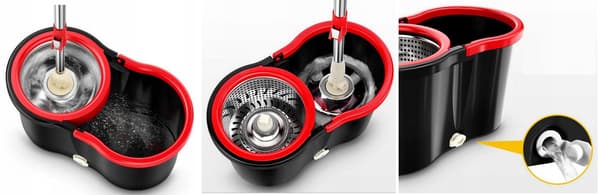 ROTERENDE MOPPE 360° SPIN TURBO 3i1 DÆKKER 2 STK. FLAD SPAND