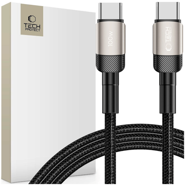 TECH-PROTECT ULTRABOOST EVO TYPE-C -KAAPELI PD100W/5A 200CM TITAANI
