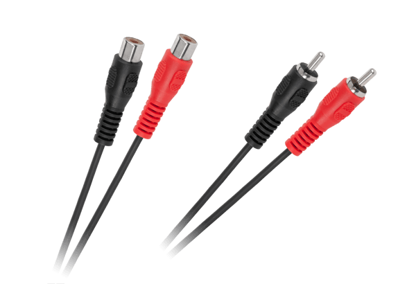 Kabel 2 x RCA stik - 2 x RCA hunkontakt 3 m