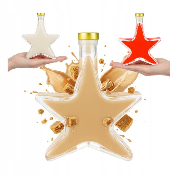 JULSTJÄRNAFLASKA 200ML LIKÖR PRESENTGLASFLASKOR FÖR LIKÖR