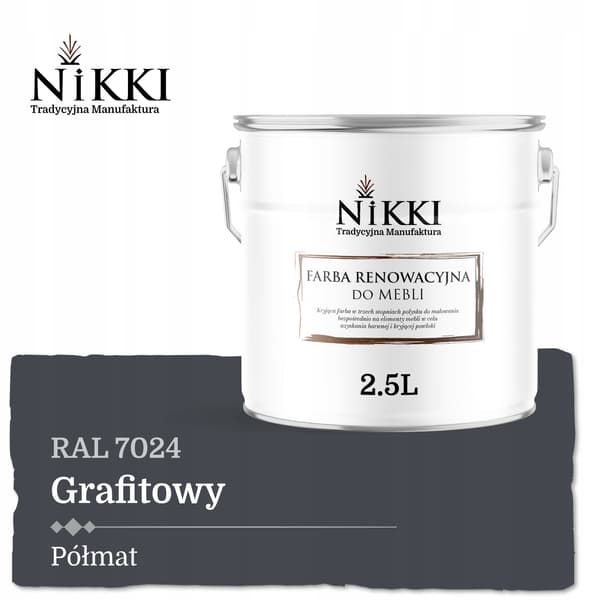 Färg till köksfrontar grafit RAL7024 halvmatt 2,5L