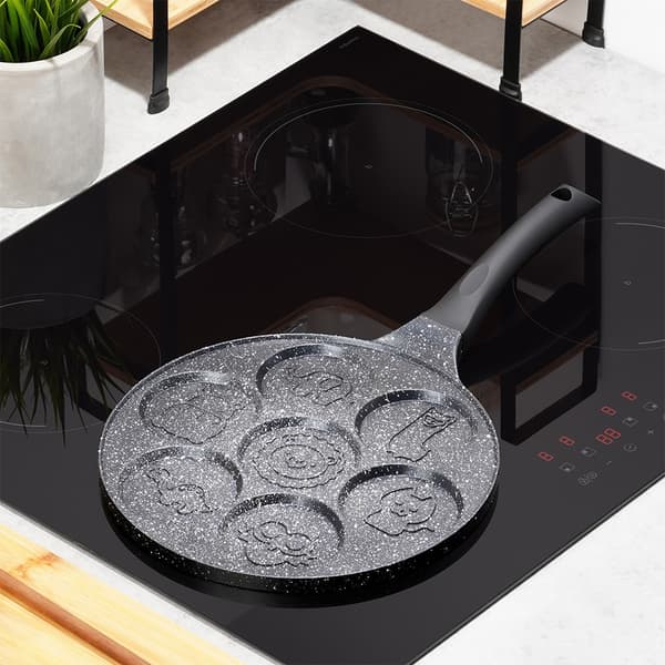 Granitpande til æg 7 huller BLACK LINE 26 cm