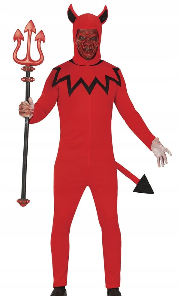 Pitchfork Devil Trident Hondjävul Röd Jungfru Halloween Karneval 100cm