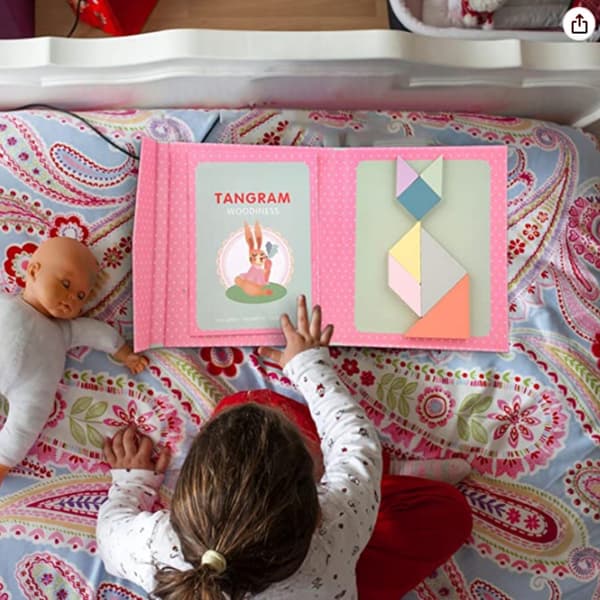 Tangram puslespilsbog 3D træklodser til Børnedag